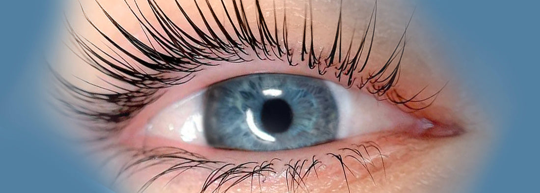 occhio azzurro con ciglia laminate