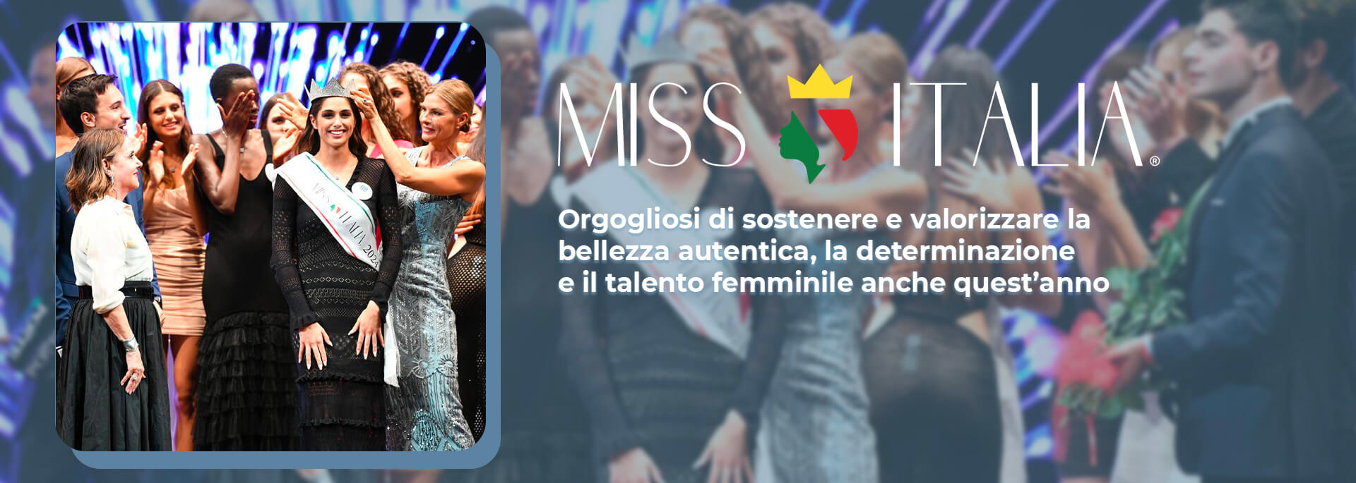 immagine della finale di miss italia 2024 con il logo miss italia e le ragioni per cui my lamination ha rinnovato la partnership per il 2025