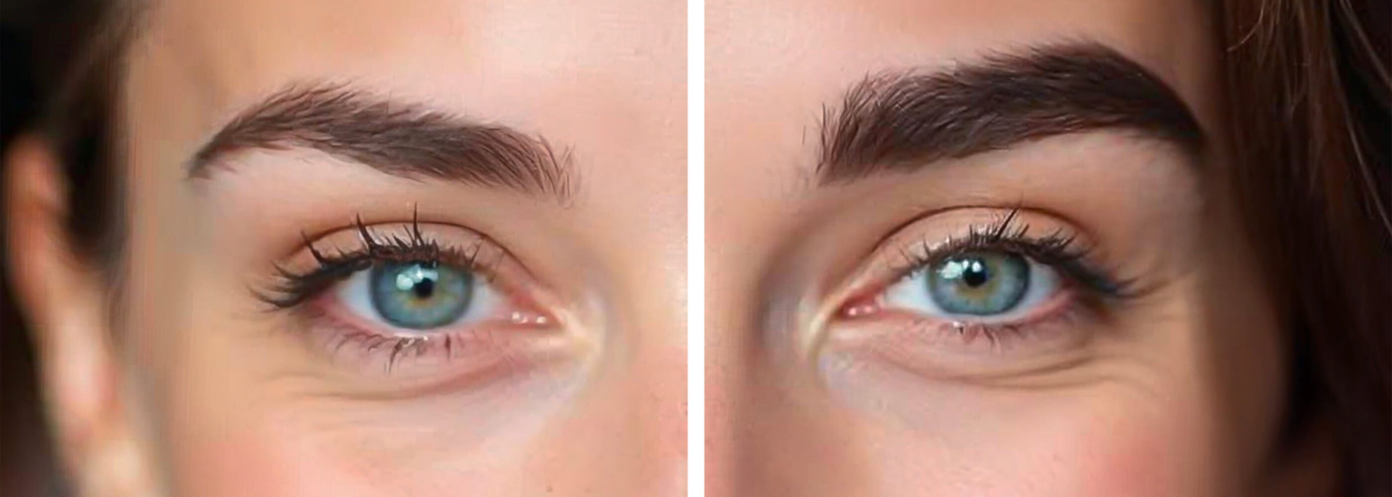 esempio di prima e dopo della laminazione sopracciglia