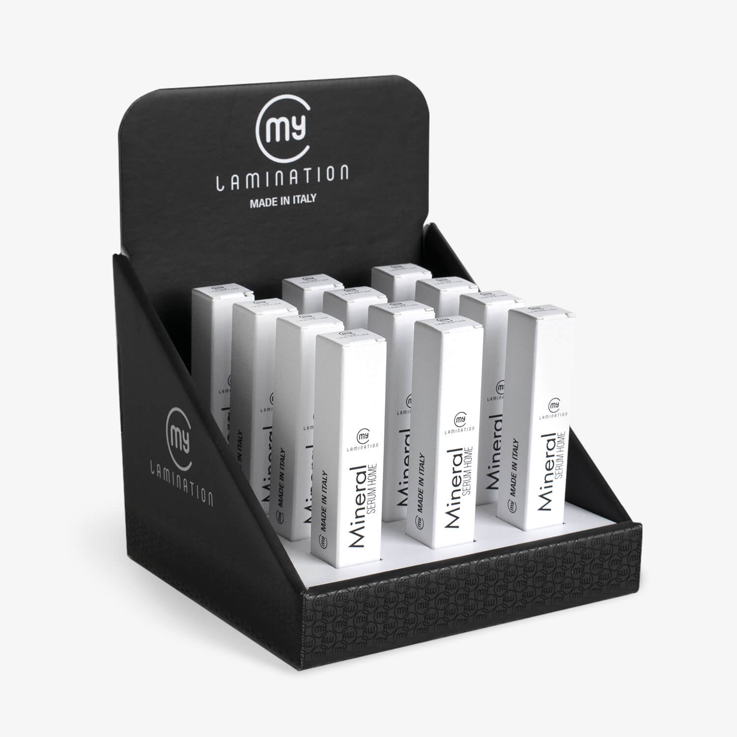 Espositore con 12 Mineral Serum home di My Lamination