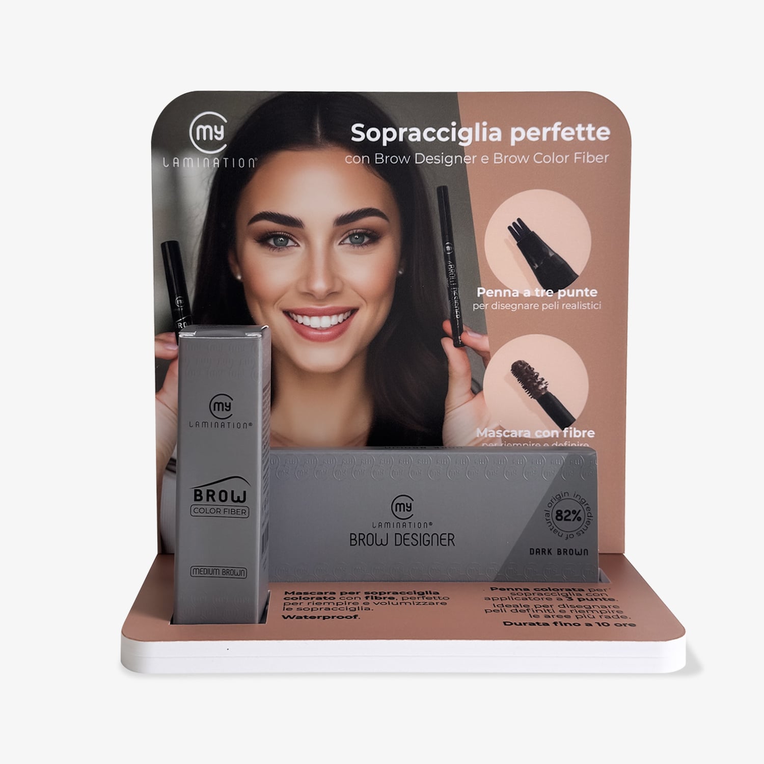 espositore da tavolo del trattamento sopracciglia perfette di my lamination