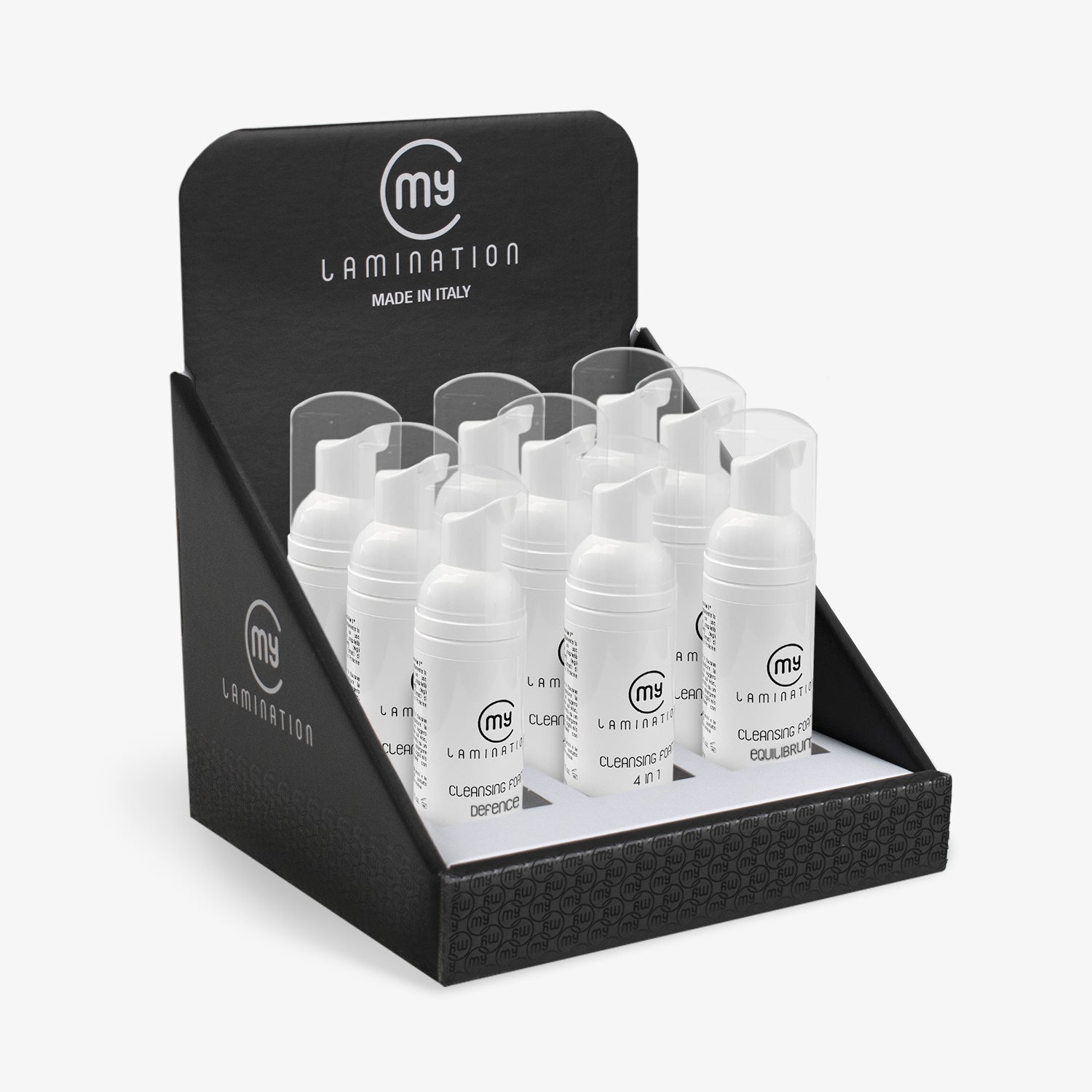 espositore di cleansing foam 50ml di my lamination