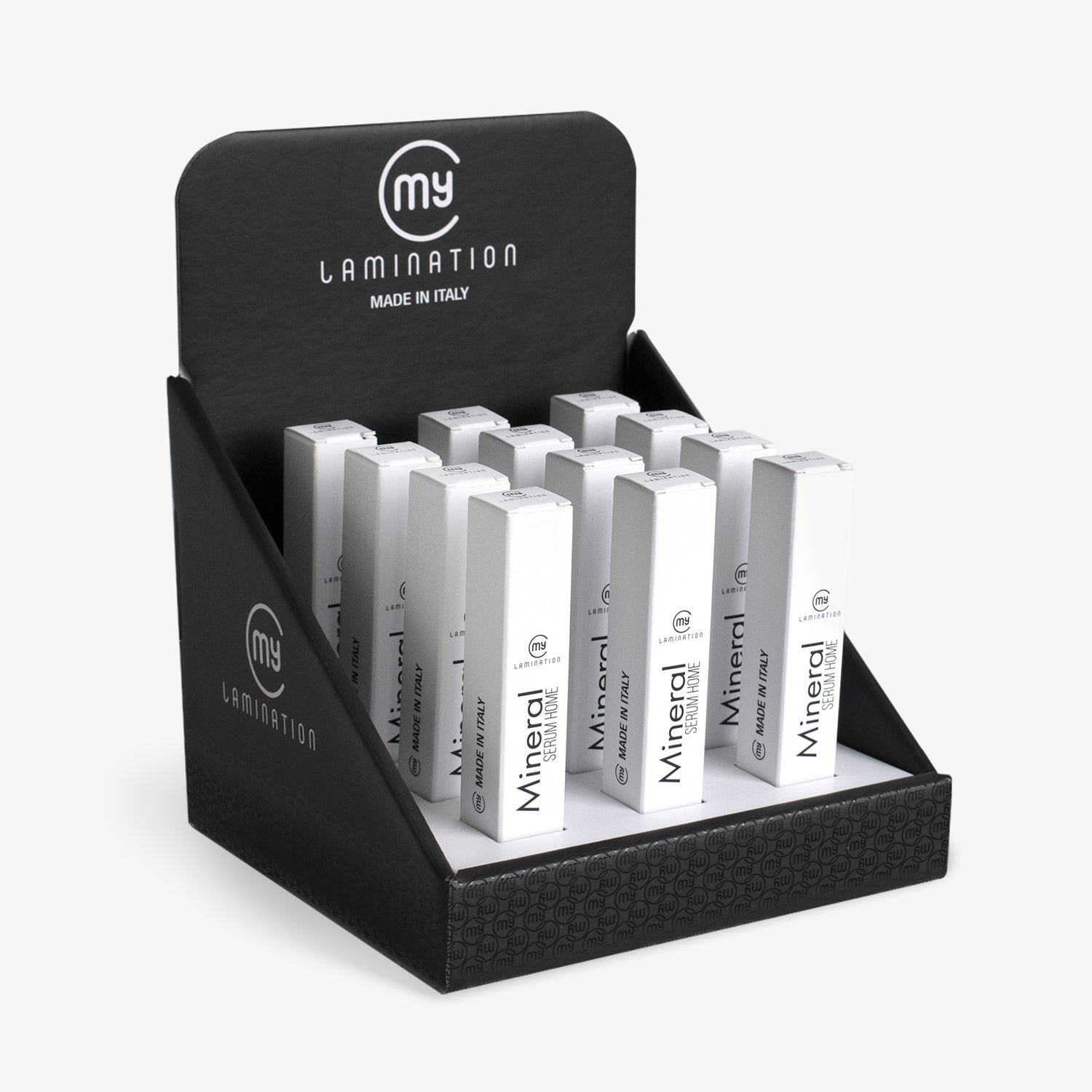 espositore di sieri mineral serum home di my lamination