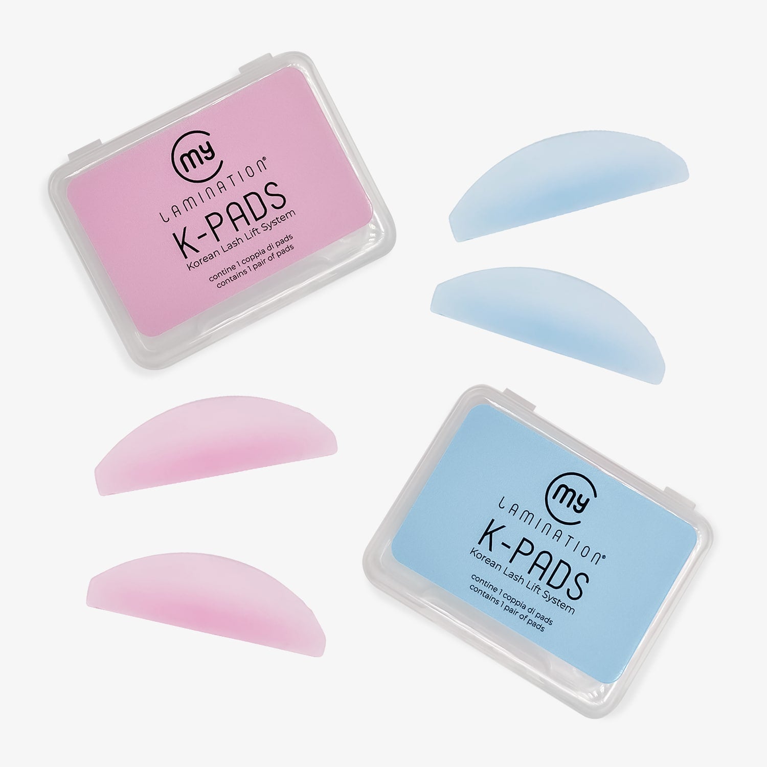 due scatoline di bigodini piatti per laminazione coreana