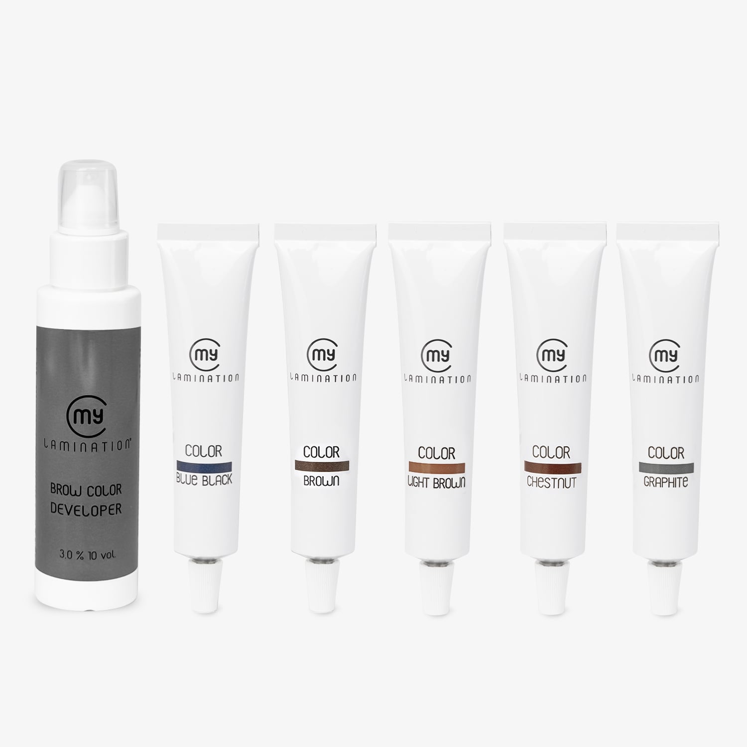 kit 5 colori per sopracciglia e brow developer my lamination