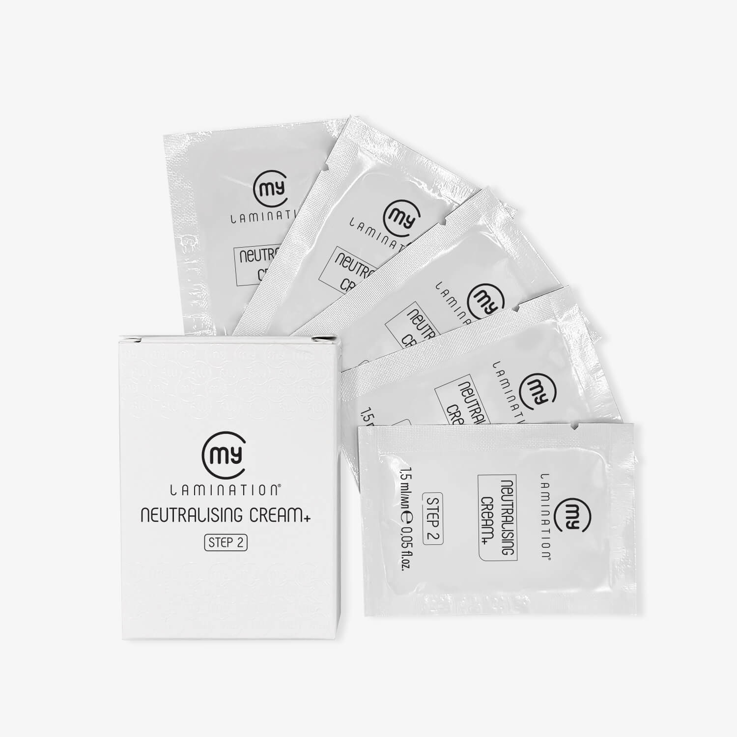 bustine di Neutralising Cream + di my lamination per la fase due della laminazione 