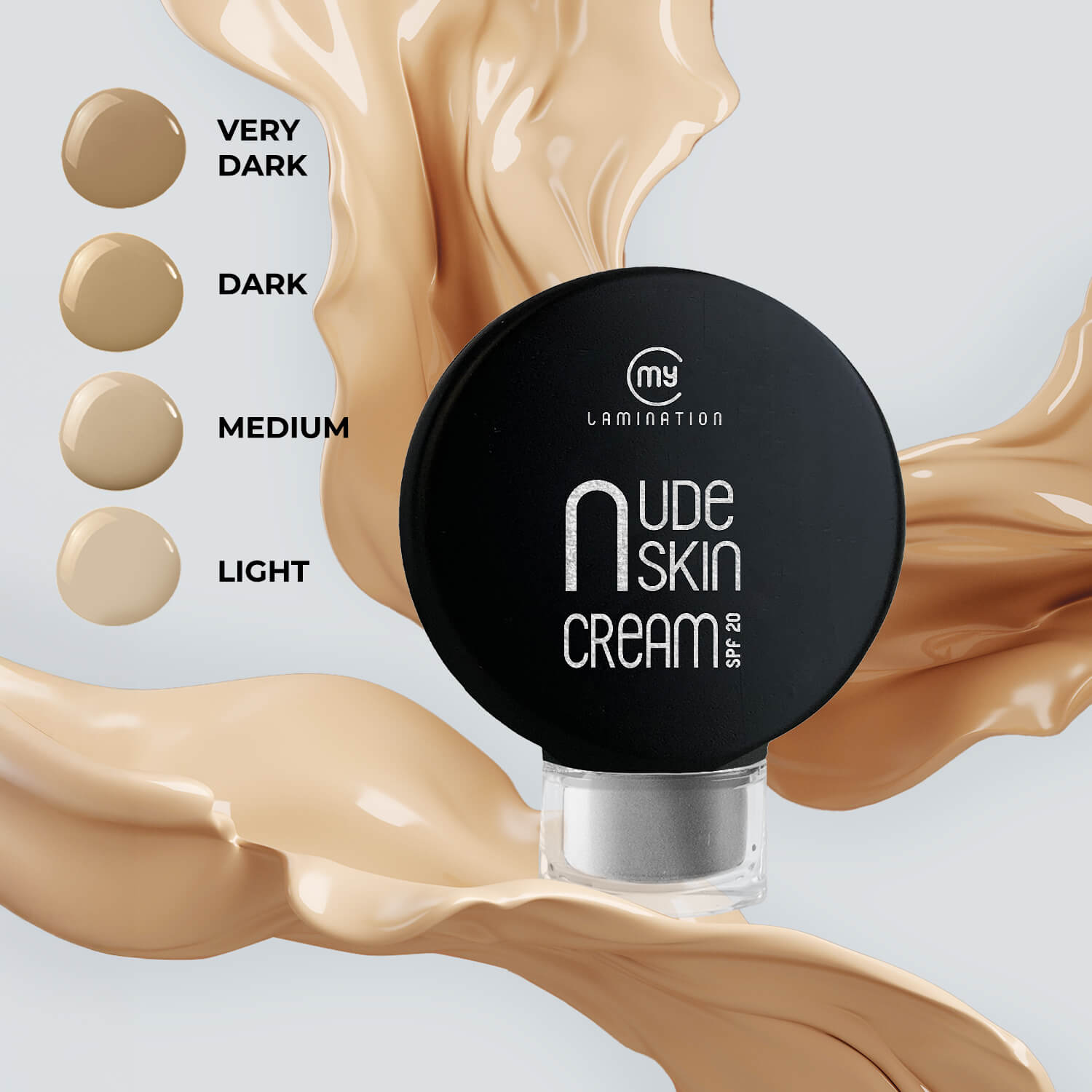 infografica con le 4 tonalità di nude skin cream di my lamination